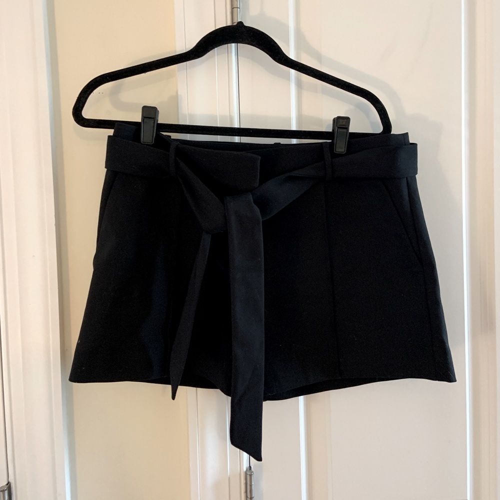 LOFT Black Tie Front Formal Shorts